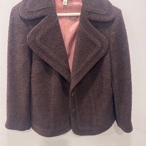 Sigrid Olsen Chocolate Brown Textured Blazer